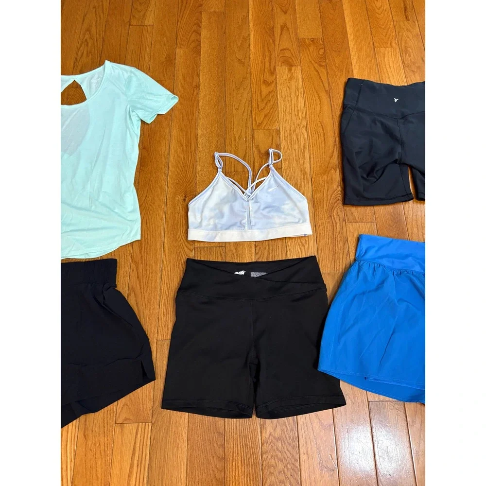 Activewear Bundle 6pc Nike Old Navy All in Motion Avia Shorts Bra Top Womens M